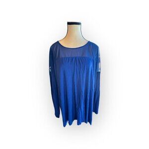 Women’s 2XL Reitmans Blue Mesh Front Long Sleeve Super Soft Top 18 20